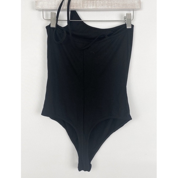 NWT Lulus Show Your Attitude One Shoulder Bodysuit, Black - Size‎ XL - Picture 5 of 7
